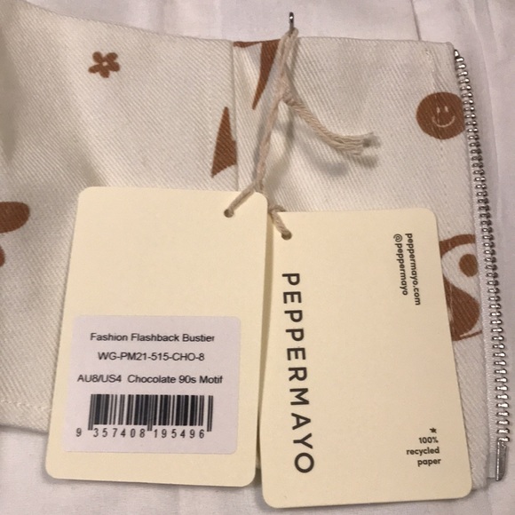 💖 HOSTPICK Fashion Flashback Bustier - Chocolate 90s Motif 🍫🍒🌸⚡️☯️ - Picture 5 of 14